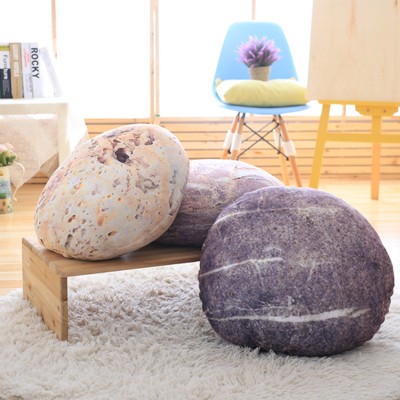 3D Stuffed Soft Plush Throw Rock Stone Cobblestone Pillow for Decoration