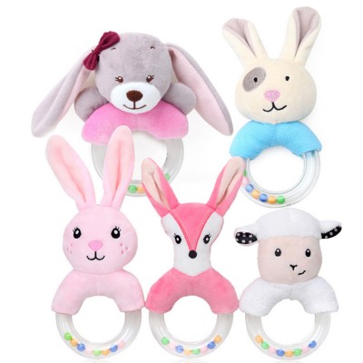 Cute Plush Animal Hand Bell Rattle Infant Doll Educational Toy