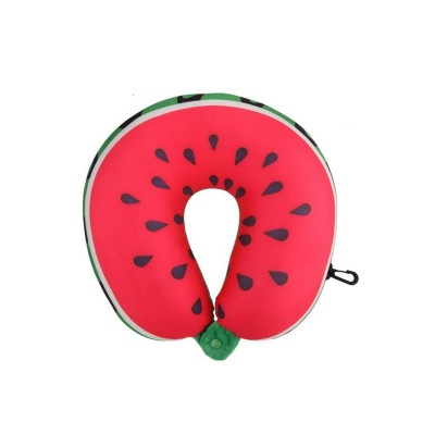 Custom spandex material fruit design watermelon travel neck pillow