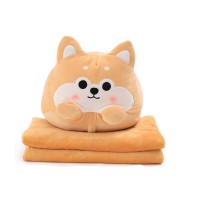 Cute Dog Shiba Inu Shape Stuffed Animal 2 In 1 Pillow Blanket