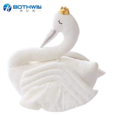 Wholesale Creative Children Plush Princess Crown Swan Pillow